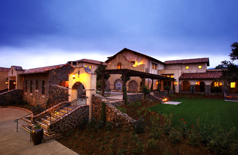 Spanish Mission architecture golf clubhouse
